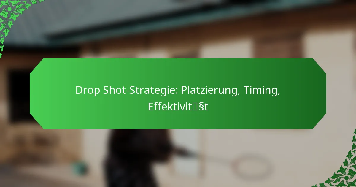 Drop Shot-Strategie: Platzierung, Timing, Effektivität