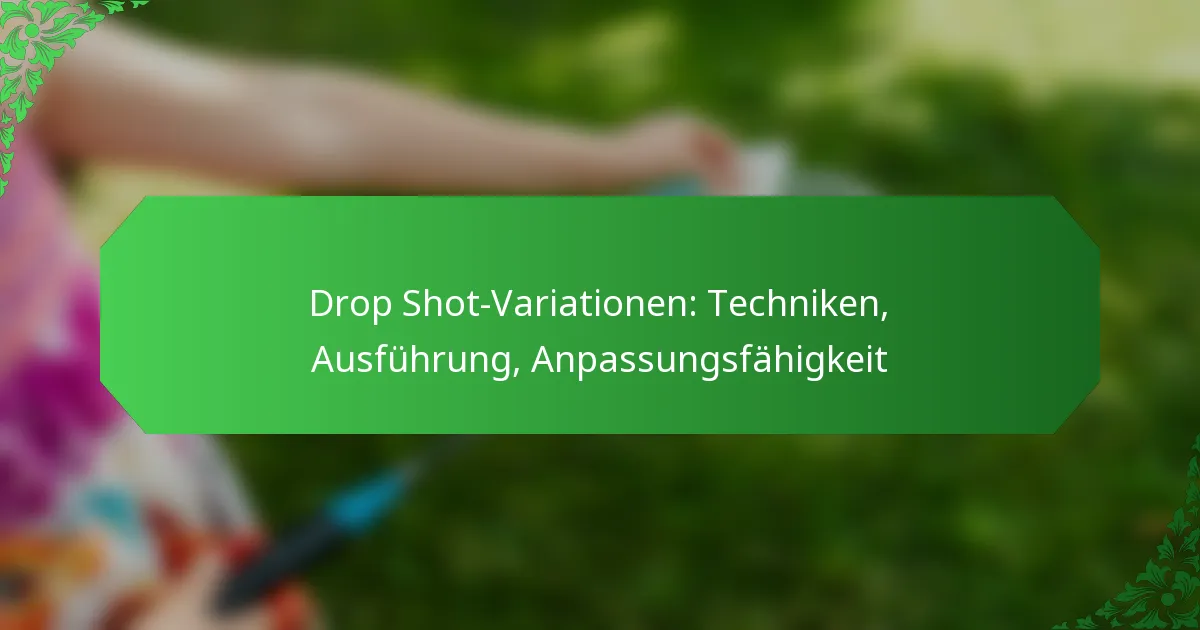 Drop Shot-Variationen: Techniken, Ausführung, Anpassungsfähigkeit