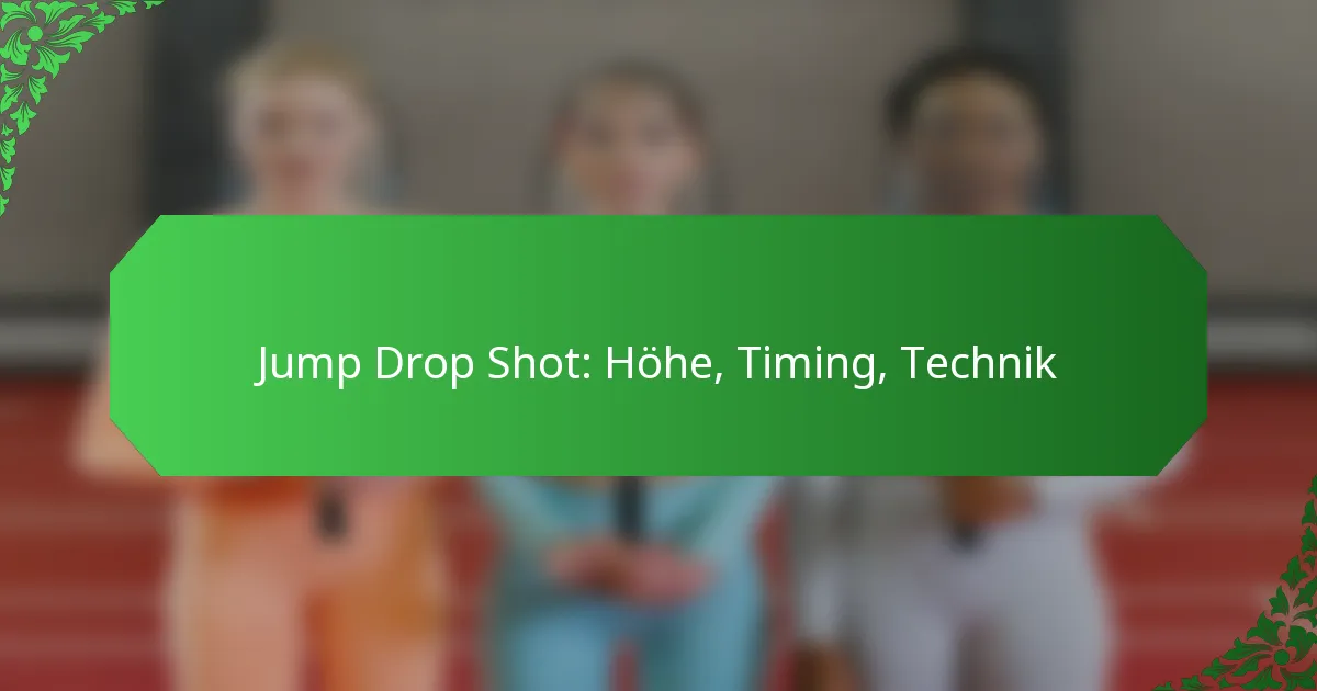 Jump Drop Shot: Höhe, Timing, Technik