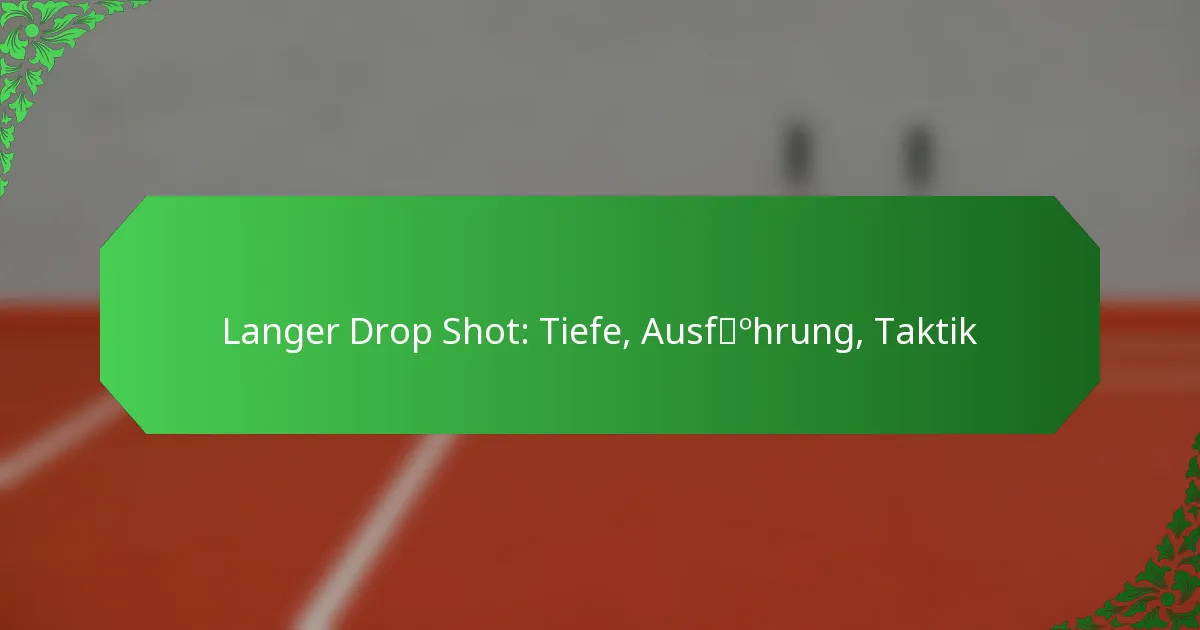 Langer Drop Shot: Tiefe, Ausführung, Taktik