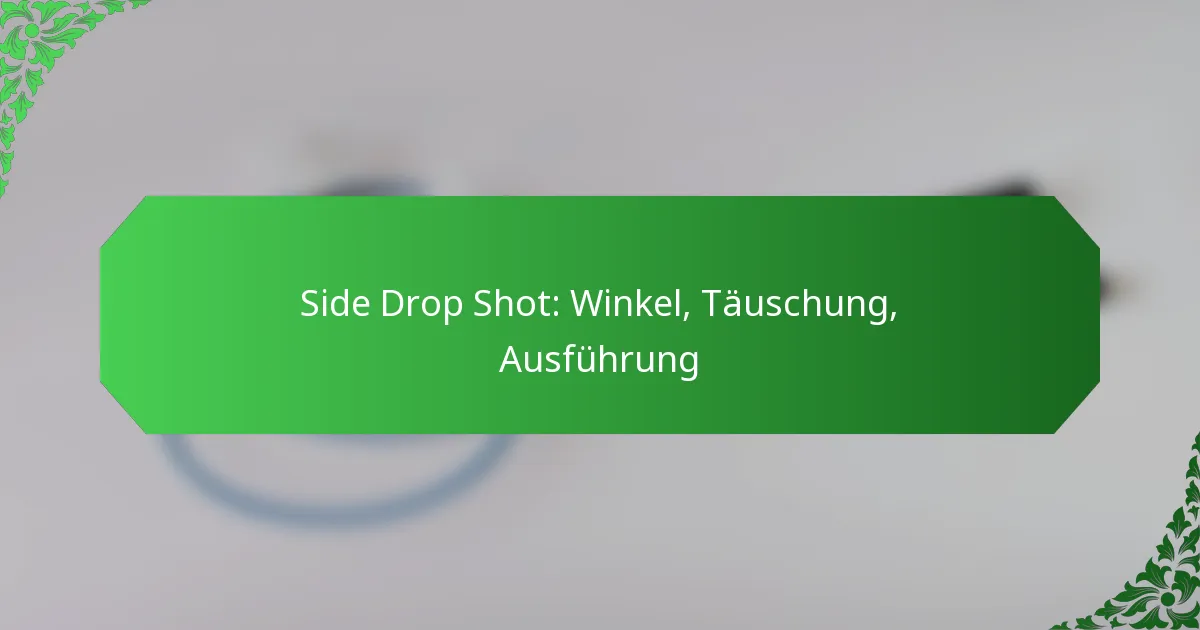 Side Drop Shot: Winkel, Täuschung, Ausführung