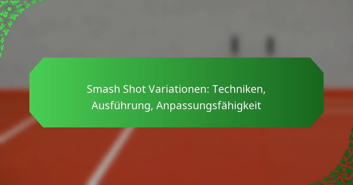 Smash Shot Variationen: Techniken, Ausführung, Anpassungsfähigkeit